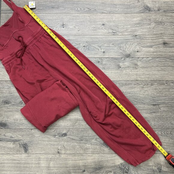 Free People Movement Sz Large Womens Crimson Red Inbound Romper Jumpsuit - Picture 3 of 16
